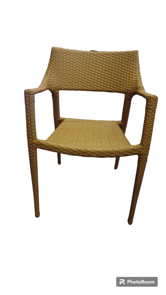 Silla Fernanda camel tejido PVC
