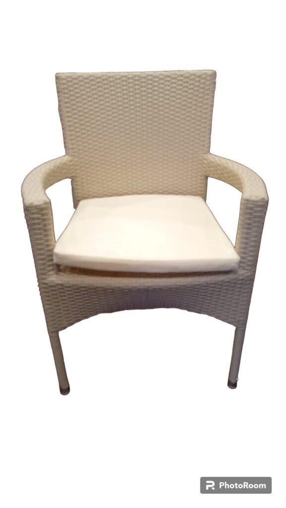 Silla Mariana tejido PVC blanco