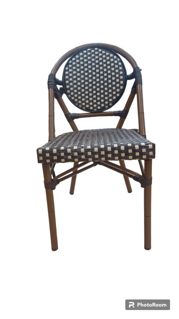 Silla Nabu tejido PVC chocolate/beige