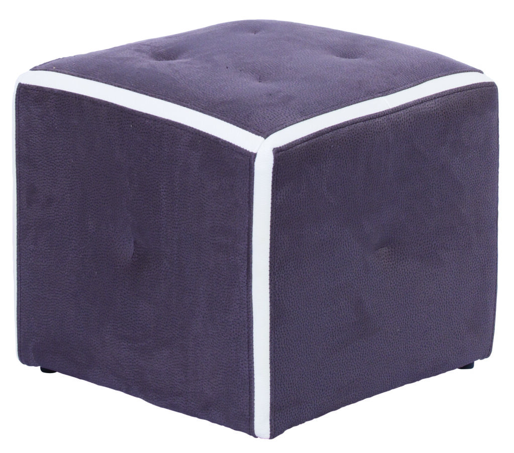 Taburete Danna color gris filo blanco