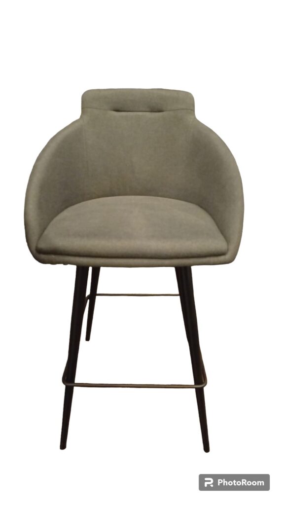 Banco alto Wanda tela color gris