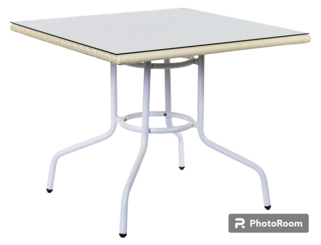 Mesa cuadrada Atenas pvc beige