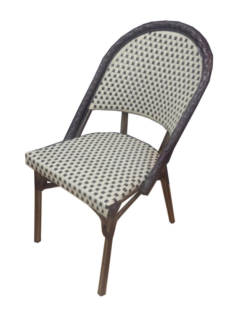 Silla Lucia pvc cuadritos chocolate y beige